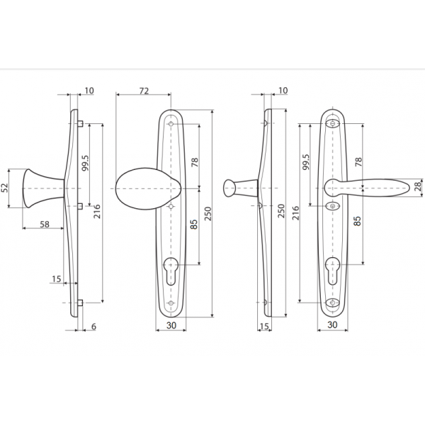 Ручка на планке FZ8-108 61.1313 ухват (7024) граф