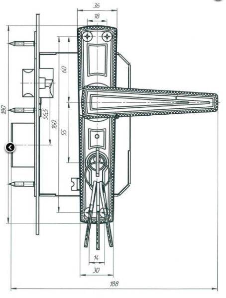 Замок врезной Омега ЗВ7 (белый) (10) РФ