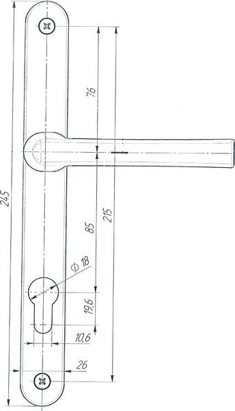 Замок врезной Абсолют ЗВ4-85У.20 без МЦ (медь)