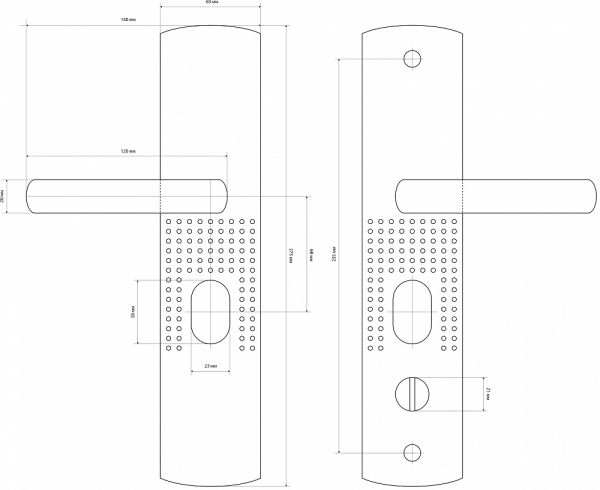 Замок в сборе LS для китайских дверей ЗВ1-09-CP/ручка LS 222 L