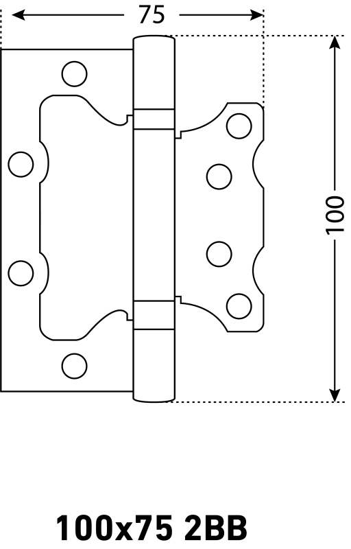 АЛЛЮР 100х75 2BB WW БЛИСТЕР 2,5мм белая Петля накладная без врезки 2 шт (50,25)