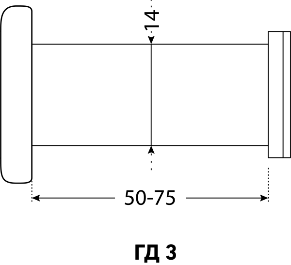 АЛЛЮР ГД-3 БШт 50-75мм d=14мм золото Глазок дверной  (600,12) Китай