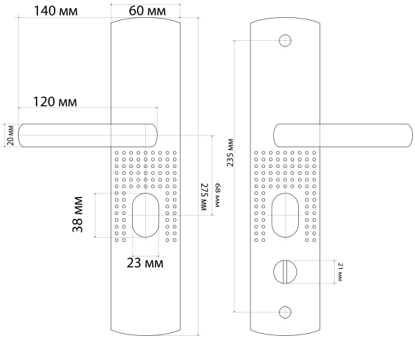 Замок в сборе LS для китайских дверей ЗВ1-09-CP/ручка LS 222 R