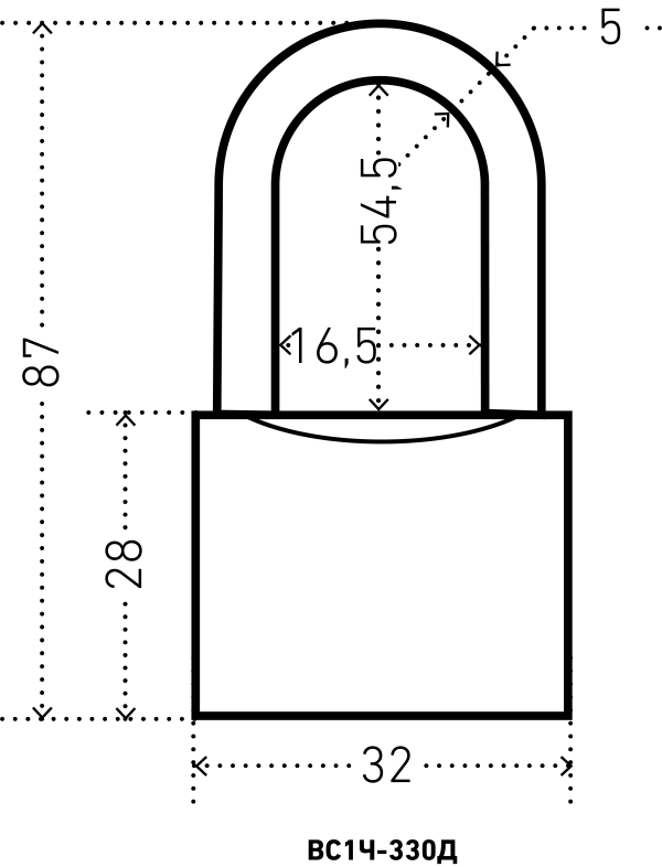АЛЛЮР ВС1Ч-330Д дл.дужка d5мм 5кл Замок навесной (144,12) Китай