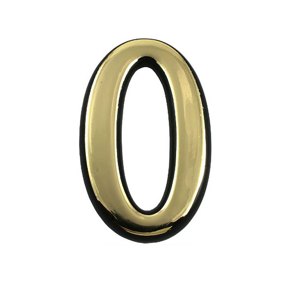Цифра дверная АЛЛЮР пластик "0" золото (3000,100,20) Китай
