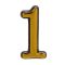 Цифра дверная АЛЛЮР пластик "1" золото (3000,20!!!) Китай