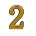 Цифра дверная АЛЛЮР пластик "2" золото (3000,20!!!)