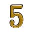 Цифра дверная АЛЛЮР пластик "5" золото (3000,20!!!) Китай
