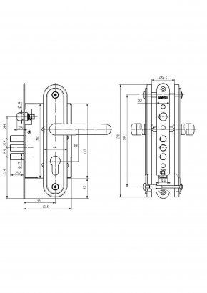 Замок врезной ЗВ4.009/17 ПРОФИ  медь РФ
