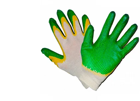 Перчатки х/б с двойн.лат.облив. (зел.ЛАЙТ), 13 кл. вязки,(без инд.уп.) 300 пар, арт.АМ_ct25l2