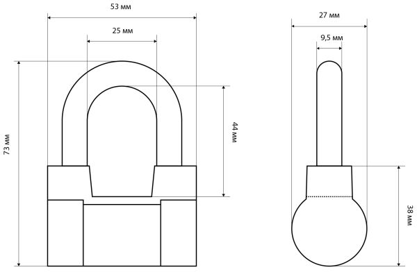 СТАНДАРТ AL-660 d9,5мм ЕВРОПАКЕТ Замок навесной Китай
