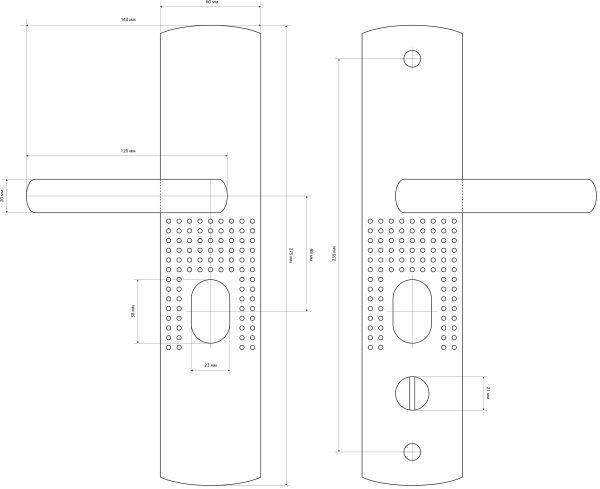 СТАНДАРТ РН-СТ222-1-L универ.подсветка для кит. металл. дверей левая Комплект ручек (12)