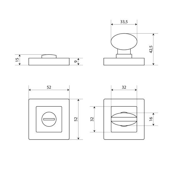 Сантехническая завертка к ручкам АЛЛЮР АРТ BK-S1 SN/CP(4182)мат.никель/хром