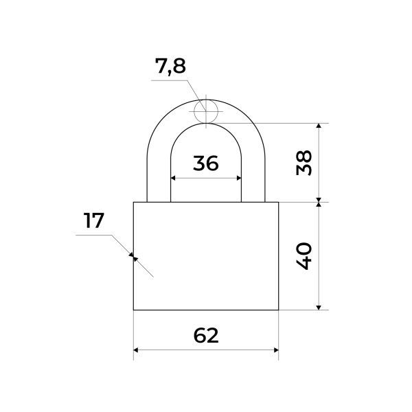 СТАНДАРТ HDS-370 d=7,8 ЕВРОПАКЕТ Замок навесной (72,12)