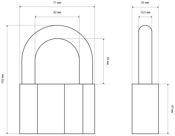 СТАНДАРТ AL-780 d12,5мм ЕВРОПАКЕТ Замок навесной  Китай