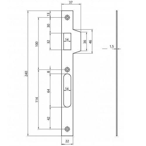 Ответная планка Apecs BP-2801-G