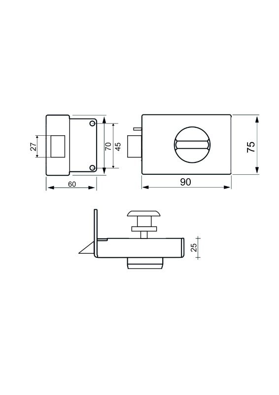Замок накладной BASARA ЗН-40 MWP (Белый, с автоматическим закрыванием)