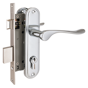 АЛЛЮР 127/1 CP хром 4кл.Замок врезной с/руч  (12) Китай