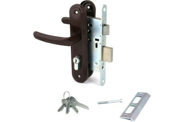 Замок врезной Омега ЗВ4.2-02 (коричневый) РФ