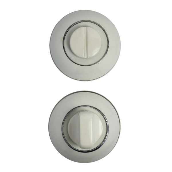 Сантехническая завертка к ручкам АЛЛЮР АРТ BK-R1  W/CP (31112)  белый /хром (100,10) Китай