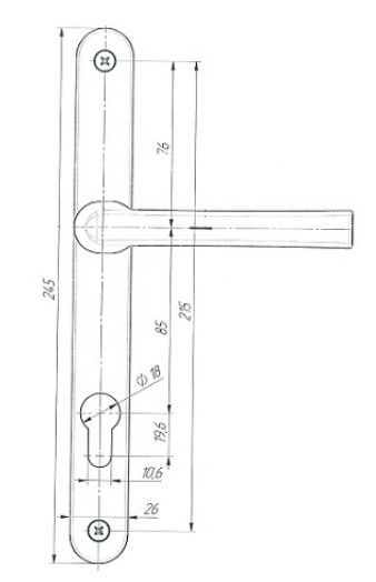 Ручки на планке Абсолют РФ1-85А/25 (серебро)