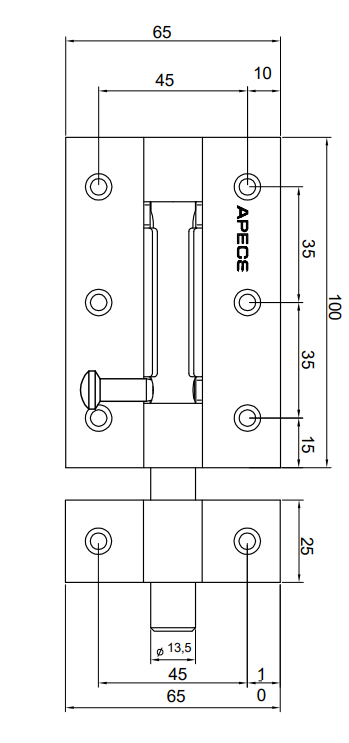 Шпингалет Apecs DВ-02-100-G  Китай(5.60)