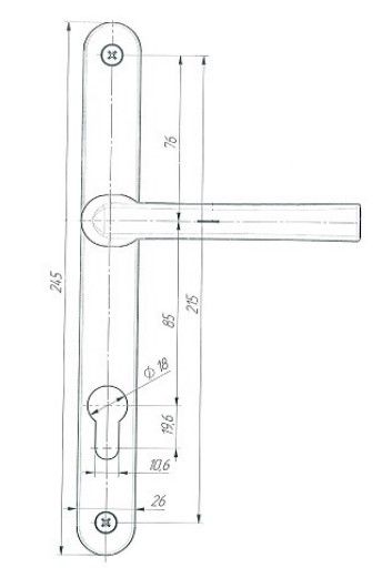 Ручки на планке РФ1-85.25 (коричневый)