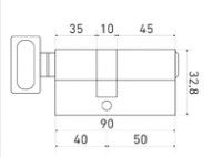 Цилиндровый механизм LS 90 (40С/50)-С-CR (box)