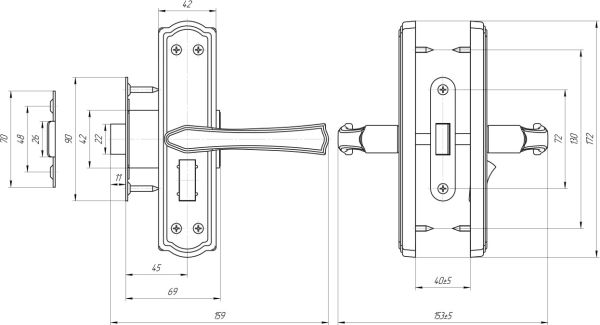 Защелка с фиксацией Avers ЗЩ1Д-2-6 (медь) Китай (15)