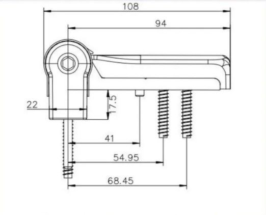Петля для ПВХ дверей, ан.DHV, 140 кг, БЕЛАЯ