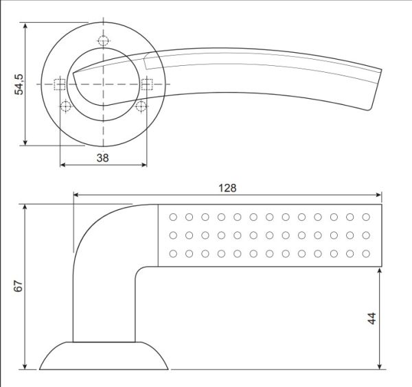 Ручки дверные LS 26-SN/CP (Spindle 140)