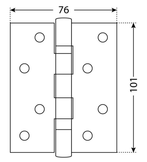 АЛЛЮР 2043 (101х76) 2BB-FHP BP БЛИСТЕР 2 подш. латунь Петля дверная 2 шт (50,25)