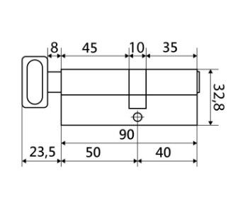 Цилиндровый механизм LS 90 (40/50С) CR Blister