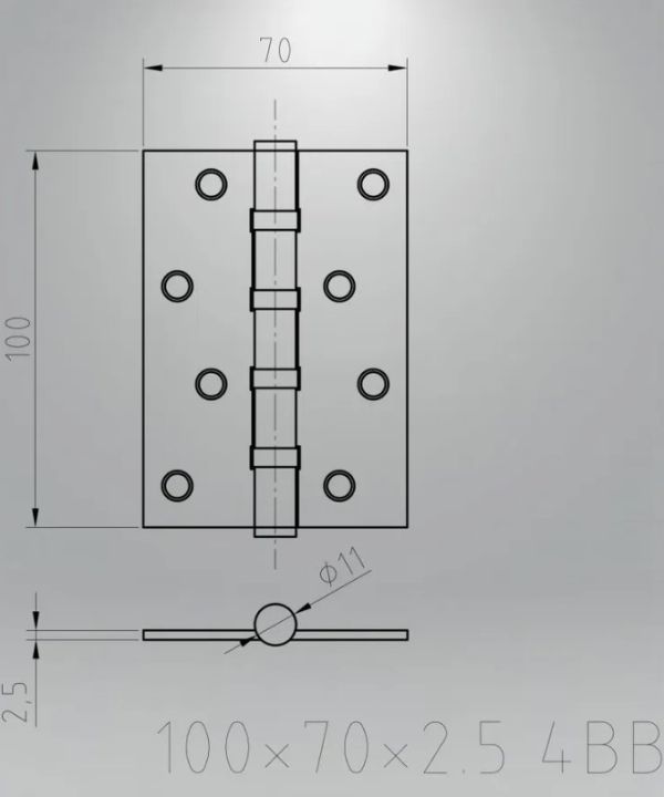 Петля 100*70*2,5 мм SN ARSENAL RIGHT(правая) Китай 1 шт