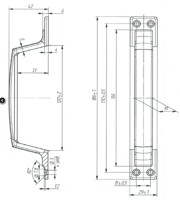 Ручка-скоба Омега РС-100 (золото)